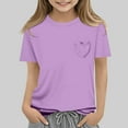 thumbnail image 5 of MKOSPLRT 5-15 Years T Shirts for Little Girl Kids Short Sleeve Crew Neck Casual Shirts Funny Love Tshirts Solid Color Summer Tees, 5 of 6
