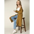 thumbnail image 5 of Made by Johnny Women's Casual Cozy Braided Open Front Long Pocket Cardigan Sweater S MUSTARD, 5 of 6