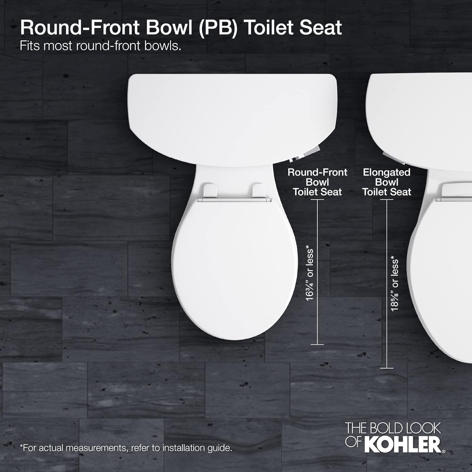 Kohler Cachet Quiet-Close Toilet Seat - Grip-Tight Bumpers - Round, Biscuit