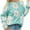 DT--Green, variant on DailyTrove Women's Floral Print Knit Sweater, Long Sleeve, Casual Garden & Brunch Wear, Soft Cotton Blend, Ruffled Hem, Plus Size Friendly