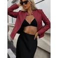 thumbnail image 2 of Giolshon Faux Leather Jackets for Women Moto Bike Solid Spring Coat with Zipper Pockets, 2 of 4
