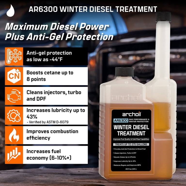 Archoil Ar6300 Winter Diesel Treatment - Treats 550 Gallons - (Two Pack) - Additive for All Diesel Vehicles Includes Anti-Gel Protection