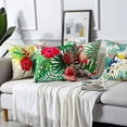 thumbnail image 3 of CHAO Juego de 4 Fundas de Cojines para Exteriores de 45x45 cm, Fundas de Almohada Impermeables para sofá con Estampado de Plantas Tropicales, Flores y pájaros, para decoración de Patio, jardín, Sala d, 3 of 5