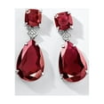 thumbnail image 4 of Ross-Simons 25.00 ct. t.w. Garnet Drop Earrings With Diamond Accents in Sterling Silver, Women's, Adult, 4 of 6