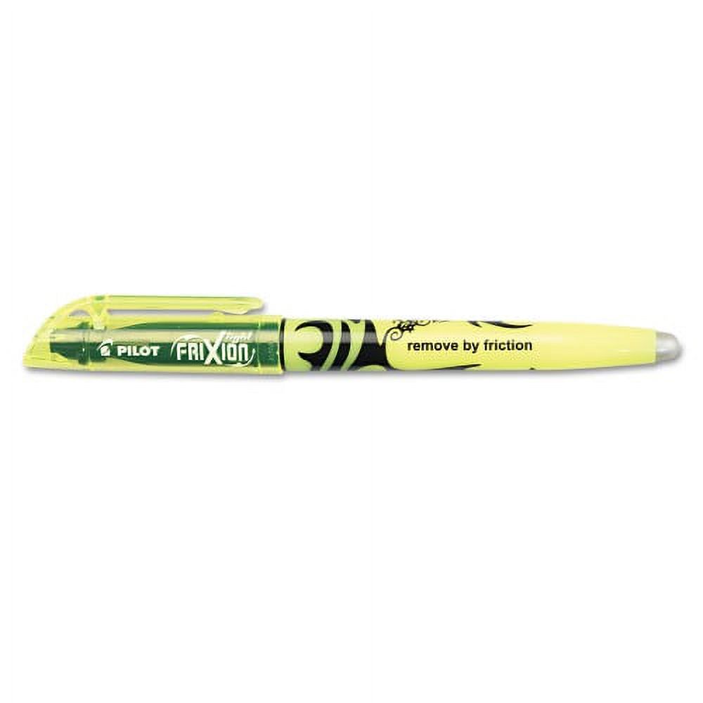 Pilot FriXion Light Erasable Highlighter, Yellow Ink, Chisel Tip, Yellow/Black Barrel, Dozen, Each