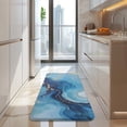 thumbnail image 4 of Blue Marble Gold Line Pattern Kitchen Rug Mat,Kitchen Runner Rugs Non Skid Washable,Decorative Kitchen Floor Mats for Kitchen,Sink,Laundry,17"x47.2", 4 of 7