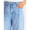 thumbnail image 4 of Time and Tru Women's and Women's Plus Relaxed Tie Waist Wide Leg Jeans, 31" Inseam, Sizes 0-20, 4 of 5