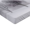 thumbnail image 2 of Ambesonne White Fitted Sheet, Misty Winter Scenery, Full Size, Grey White, 2 of 3