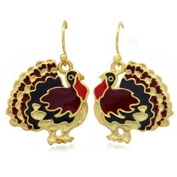 SoulBreeze Fall Winter Season Turkey Bird Animal Thanksgiving Holiday Necklace Earrings Set Jewelry Gift Mom