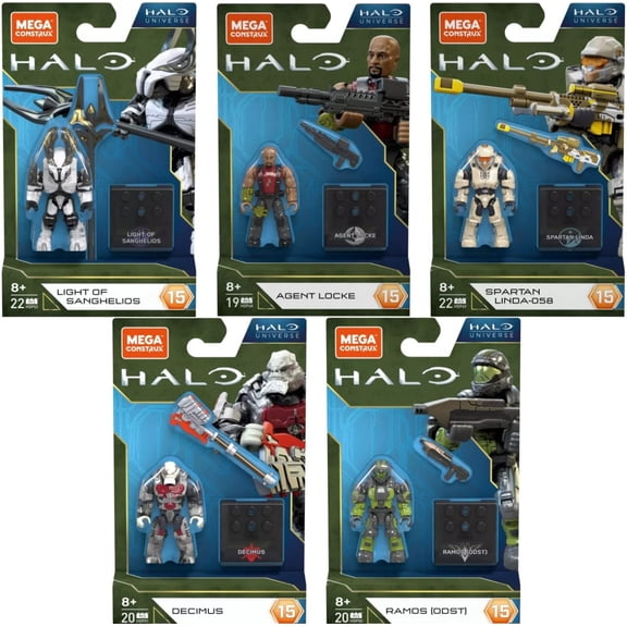 Mega Construx Halo Heroes Series 15 Complete Set of 5 Buildable Action Figures