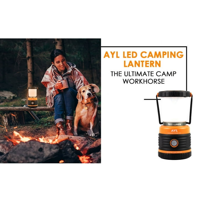 AYL LED Camping Lantern Rechargeable, Super Bright Lantern Flashlight and 360 Degree Illumination, Power Bank, Ipx4 Waterproof F