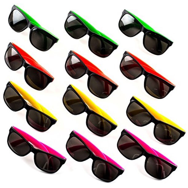 Neon Party Novelty Sunglasses Bulk Vintage Retro 80s Style Sun