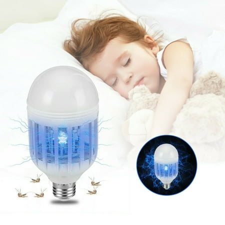 

E26 or E27 Bug Zapper Light Bulb 2 in 1 Mosquito Killer Lamp UV Led Electronic Insect & Fly Killer for Indoor and Outdoor LED Light Bulb Non-Toxic Silent & Effortless Operation Pest Control