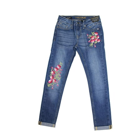 Vigoss Girl's The Jagger Weekend Ready Super Stretch Skinny Jeans Flowers