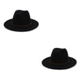 thumbnail image 1 of Sombreros con hebilla de cinturón Sonducket Otoño Invierno sólido ala ancha gorras de lana cálida, 1 of 6