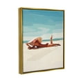 thumbnail image 5 of Stupell Industries Beach Babe Lounging Coastal Ocean Shoreline Graphic Art Metallic Gold Floating Framed Canvas Print Wall Art, Design by Amelia Noyes, 5 of 5