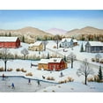 thumbnail image 2 of Mark, Sharon 24x20 Gold Ornate Wood Framed with Double Matting Museum Art Print Titled - Winter in the Mountains, 2 of 4