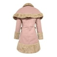 thumbnail image 4 of ClodeEU Woman Coat Clearance Women'S Long Sleeve Woolen Jacket Bow Cape Set Outwear Plush Stitching Coat Rollbacks Pink 12(XXL), 4 of 6
