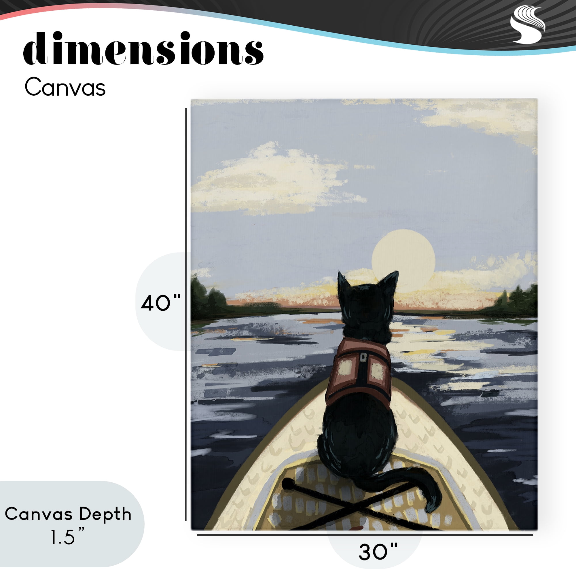 Stupell Industries Peaceful Cat Viewing Lake Canvas Wall Art, design by Denise Bartkus