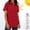 Red, variant on TASICA Black Women's Button Down Shirts Short Sleeve Blouses Spread Collar Solid Color Shirts Lightweight Quick Dry Workout Athletic Tops for Women with Pocket Moisture Wicking