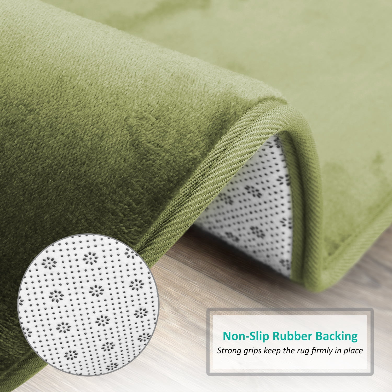 Clara Clark Premium Bath Rug, 2 Piece, Memory Foam Sage Green, 17 x 24 in/20 x 32 in