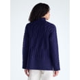 thumbnail image 3 of Free Assembly Women's Cable Knit Mock Neck Sweater, Midweight, Sizes XS-XXL, 3 of 5