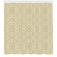 thumbnail image 3 of Oriental Shower Curtain, Neoclassical Pattern Baroque Influenced Traditional Classic Ornament, Fabric Bathroom Set with Hooks, 69W X 84L Inches Extra Long, Ivory and Pale Coffee, by Ambesonne, 3 of 3