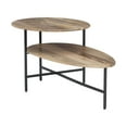 thumbnail image 3 of Powell Dyllan Mid-Century Modern 2-Tier Coffee Table, Black Base with Natural Top, 3 of 15