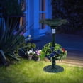 thumbnail image 2 of Gymax Solar Bird Bath Standing Pedestal Birdbath & Feeder Combo w/ Lotus Leaf Bowl Bronze, 2 of 10