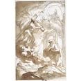 thumbnail image 2 of Domenico Piola 11x14 Gold Ornate Wood Frame and Double Matted Museum Art Print Titled - Christ, Carrying His Cross Appears to Saint Ignatius of Loyola (1690s), 2 of 4