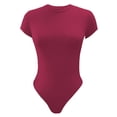 thumbnail image 4 of Noarlalf Shapewear Bodysuit Bodysuits for Women Tummy Control Sexy Crew Neck Short Sleeve Bodysuit Top Red S, 4 of 4