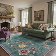 thumbnail image 3 of DEORAB 2x7 Runner Rugs Vintage Floral Deep Emerald Low Pile Machine Washable Rug Non Slip Rug for Hallway, Kitchen, Entryway, 3 of 6