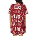 thumbnail image 6 of Uemuo Ho Pattern Funny Christmas Pattern Women's Short-Sleeved Pajama, Button-Front Loungewear, 2-Piece Summer Sleepwear, Elastic Drawstring Shorts-Large, 6 of 7
