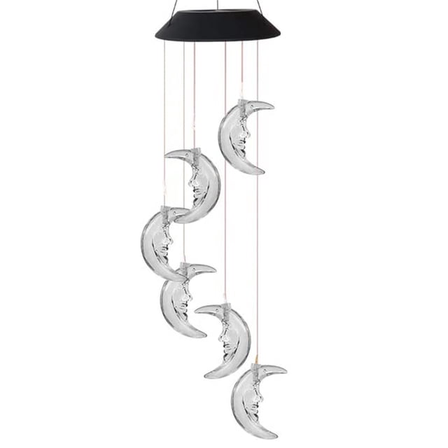 Solar LED al aire libre estrella Luna viento carillón regalo mamá abuela Memorial viento carillón jardín patio Ormromra CPB-US-DYP1013-2
