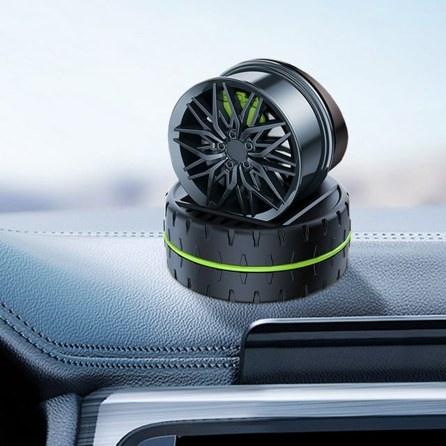 Linnome Solar Powered Rotating Car Air Freshener LED Light Scented Dashboard Decor for Vehicle Interiors and Fresh Fragrance