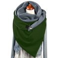 thumbnail image 4 of PMVFHDE Women's Double Layer Snap Closure Triangle Scarf for Fall and Winter, Solid Color Warm Wrap for Women, Fashionable High Neck Style Scarf for Cold Weather Green, 4 of 5