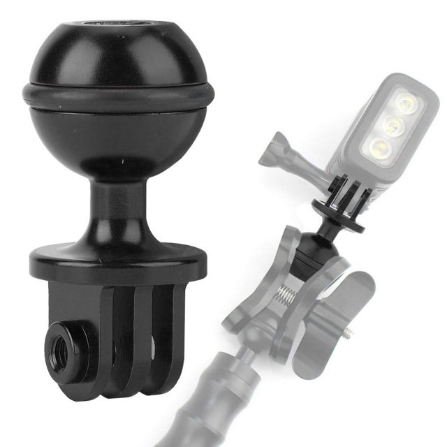 Khall Ball Head Base Adapter, Ball Head Mount,Metal 360° Rotating Ball Head Holder Mount Photography Lamp Arm Base Adapter for GoPro Camera