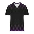 thumbnail image 3 of WREESH Men's Polka Dot Henley Shirts Casual Fashion Business Short Sleeve Shirt with Printed Athletic Top for Playful Style Purple, 3 of 5