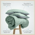 thumbnail image 6 of Vellux Jersey Knit 2-Piece Comforter Set, Cotton Blend, Twin, Sage/Gray, 6 of 8