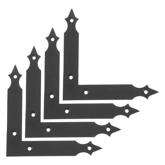 Worgeous 4pcs Rustic Farmhouse Decorative Iron Corner Bracket Barn Door L Bracket with Screw for Barn Doors Garage Doors Supplies