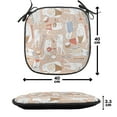 thumbnail image 3 of Music Chair Seating Cushion, Musician Cats with Drum Accordion Tube Guitar Music Theme Pattern, Soft Seat Pads for Office with Anti-slip Backing, 16"x16", Warm Taupe White, by Ambesonne, 3 of 5