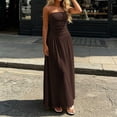 thumbnail image 5 of Blmnix Ladies Dresses Strapless Dress Corset Dress Tent Off The Shoulder Under Dresses Sleeveless Boat Neck Brown Maxi Adjustable Waist Sunmer Dresses for Women 2026 XL, 5 of 6
