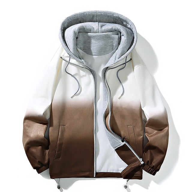 RXIRUCGD Veste à Capuche Slim Mode pour Hommes avec Cordon de Serrage, Café, Taille : 3TG