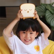 Toast Bread Night Light Kids, Bedside Dimmable Silicone Night Light with Phone Holder and Timer, Christmas Baby Night Light Gift(Snooze)