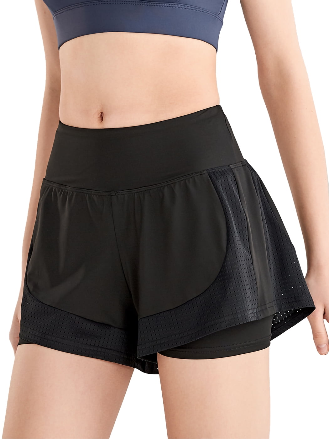 Women's Workout Running Shorts 2 in 1 Quick Dry Gym Athletic Short