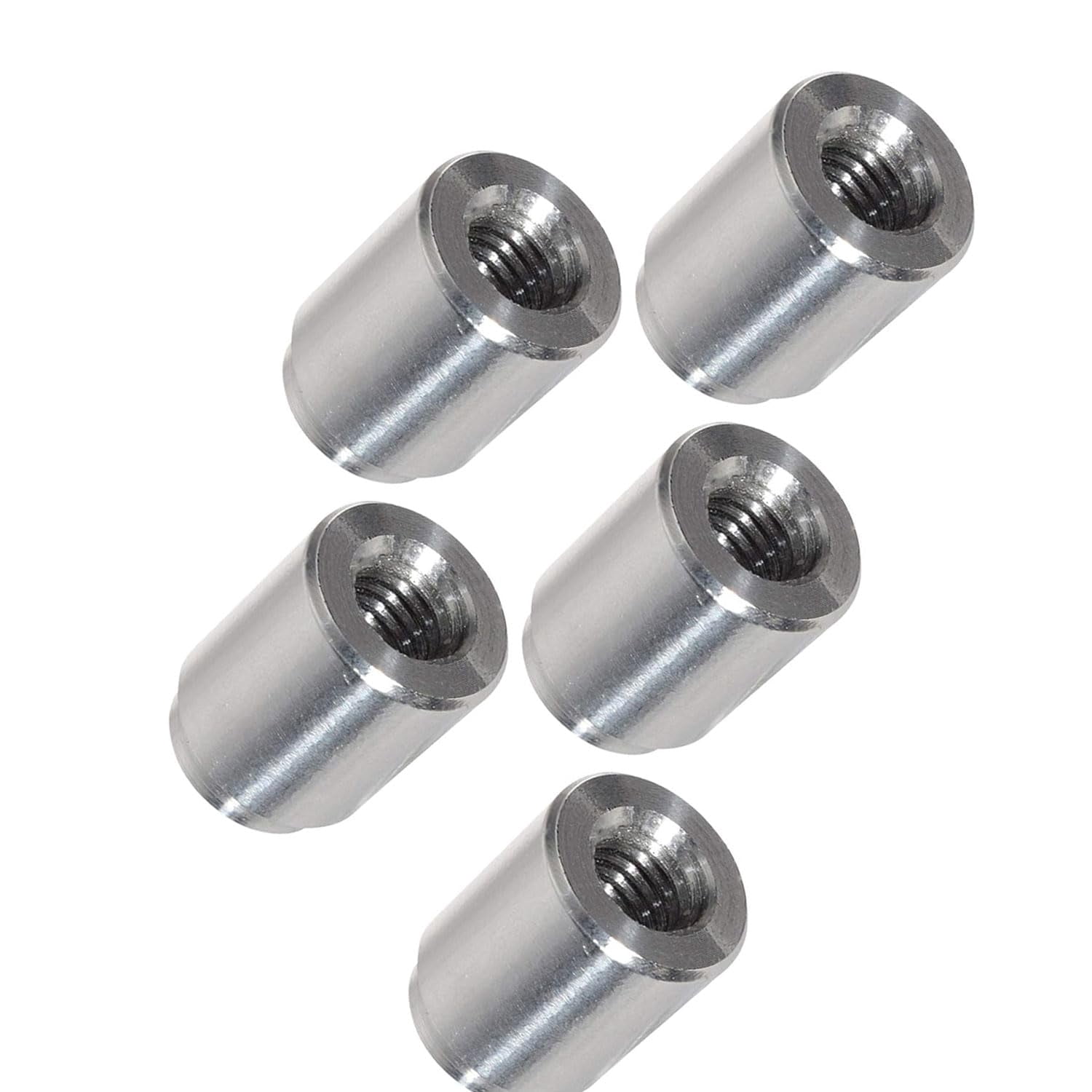 ICT Billet 5pc Aluminum M8-1.25mm Weld On Bung Female Nut Threaded Insert Weldable Metric 8mm 14.5mm
