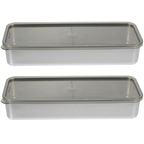 WeiWei 2pcs Stainless Steel Sealed Box with Lid Food Container Food Storage Box Fridge Box
