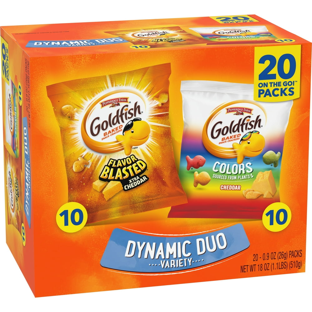Pepperidge Farm Goldfish Crackers Dynamic Duo Variety Pack with Colors