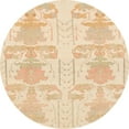 thumbnail image 1 of Ahgly Company Machine Washable Indoor Round Abstract Khaki Gold Area Rugs, 7' Round, 1 of 7