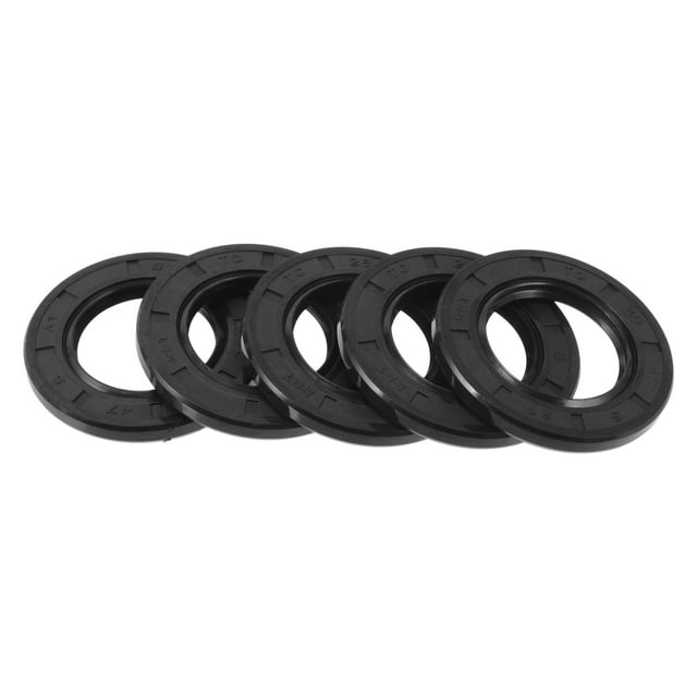 Sello de aceite universal TC de doble labio con resorte de acero Unique Bargains 28x47x5mm alta presión caucho NBR negro 5 Pcs